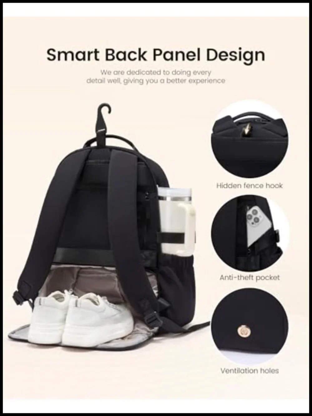 Tennis Backpack with Shoe Compartment & Wet Pocket, Fits 27